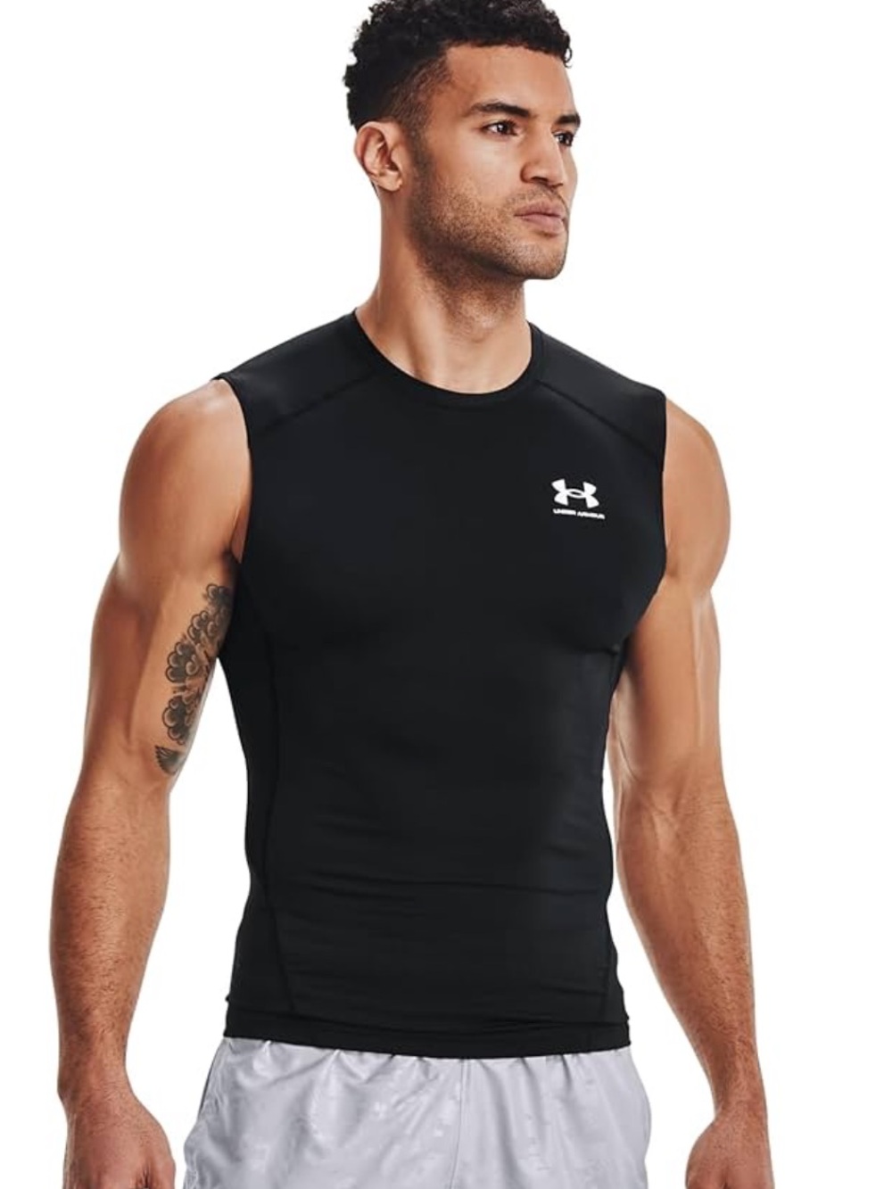 UNDER ARMOUR HeatGear Compression Sleeveless T-Shirt *black*